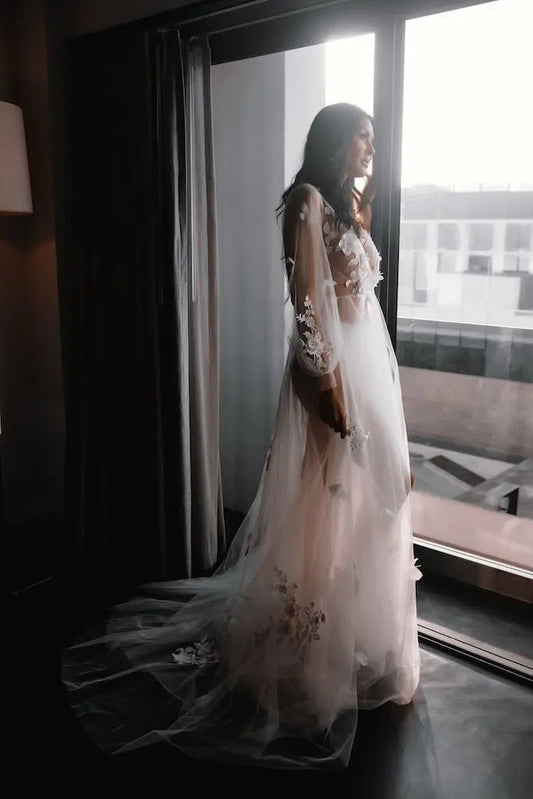 Luxury Angel Bridal Lace Robe