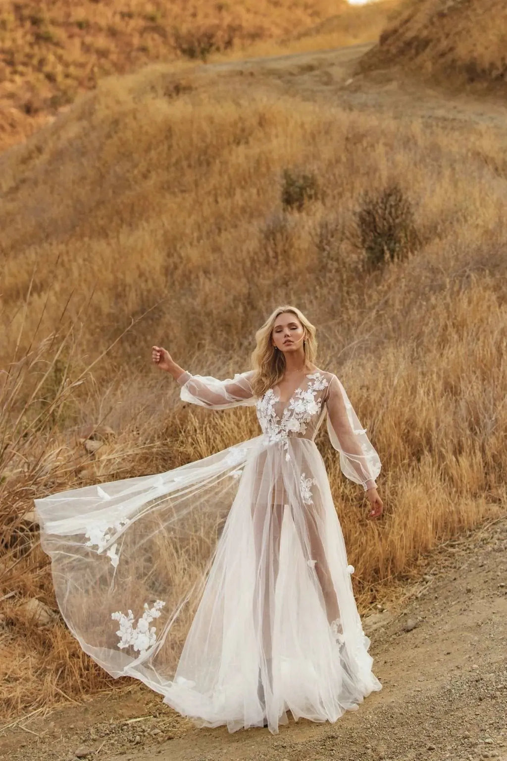 Elegant Angel Luxury Wedding Robe | Ethereal Lace & Silk by Inna Elsie