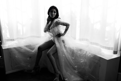 Luxury Angelina Bridal Lace Robe