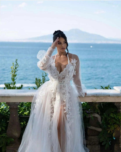 ASHLEY white luxury bridal robe