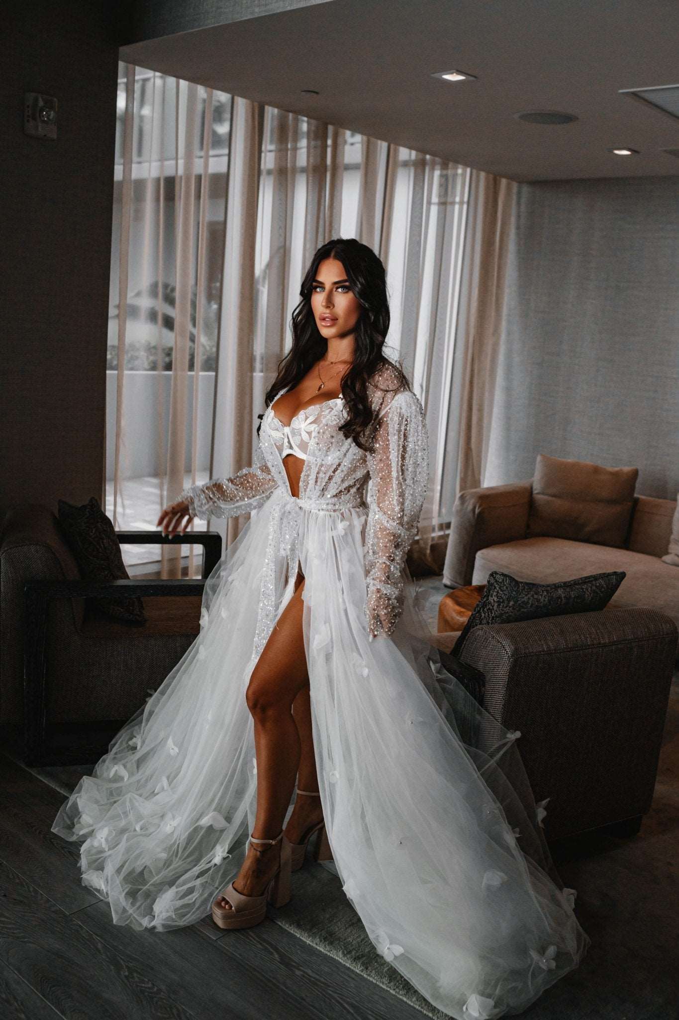 Luxury Bruna Shiny Bridal Robe