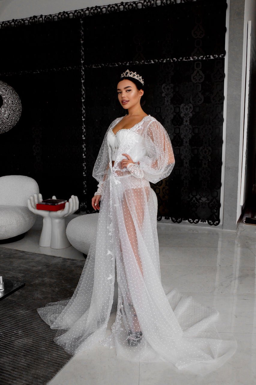 DARIAN lace bridal robe