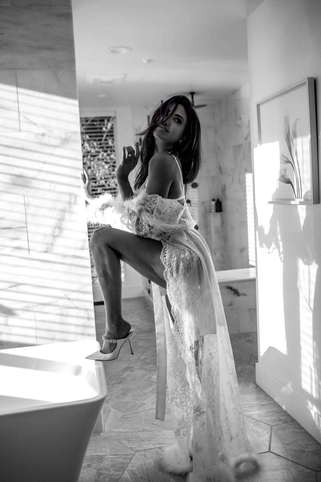 HELENA lace bridal robe