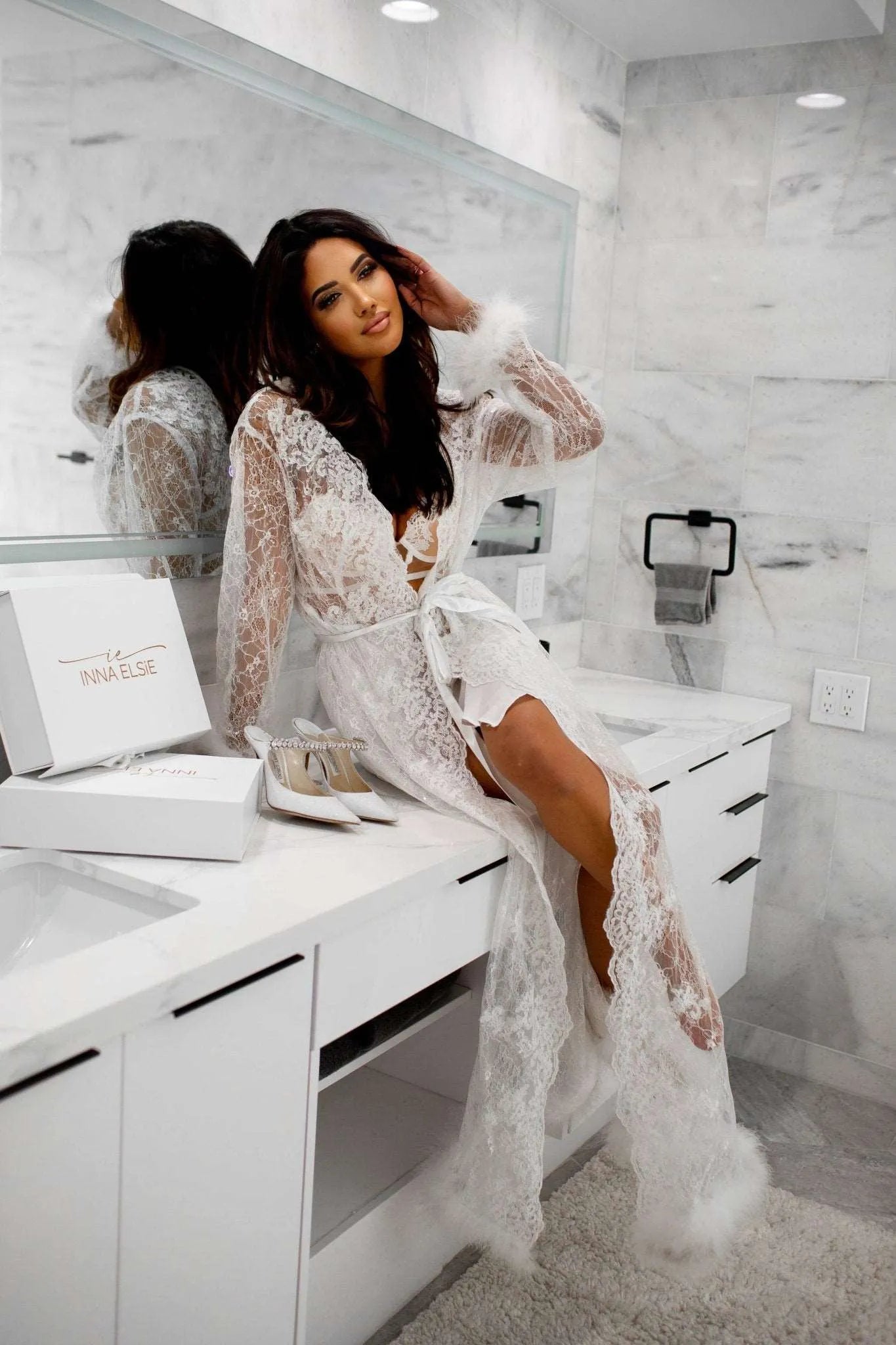 HELENA lace bridal robe