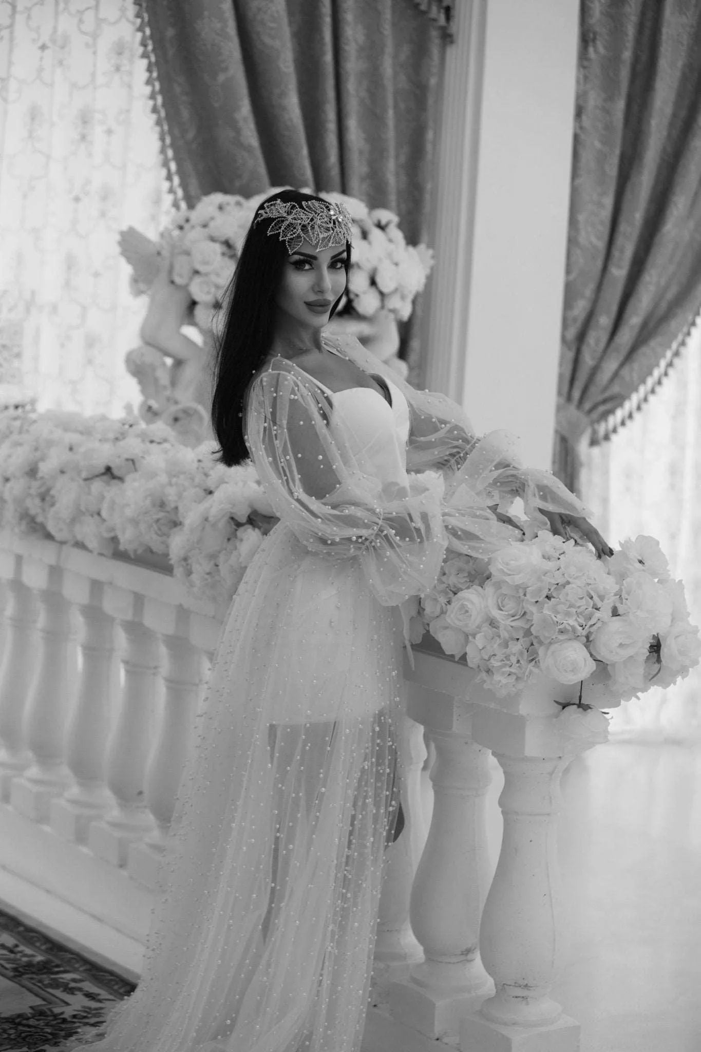 Joanna Bridal Robe With Pearls