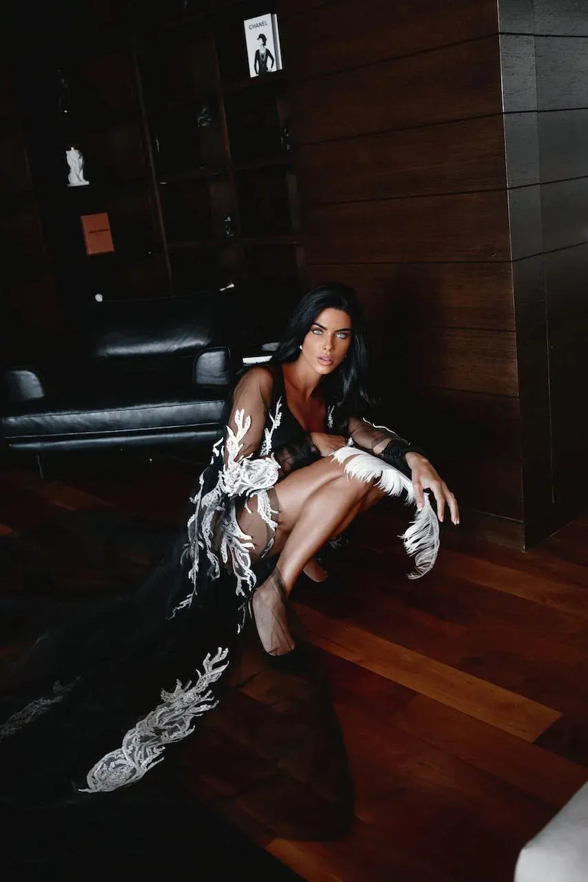 LOREN Luxury Black Robe