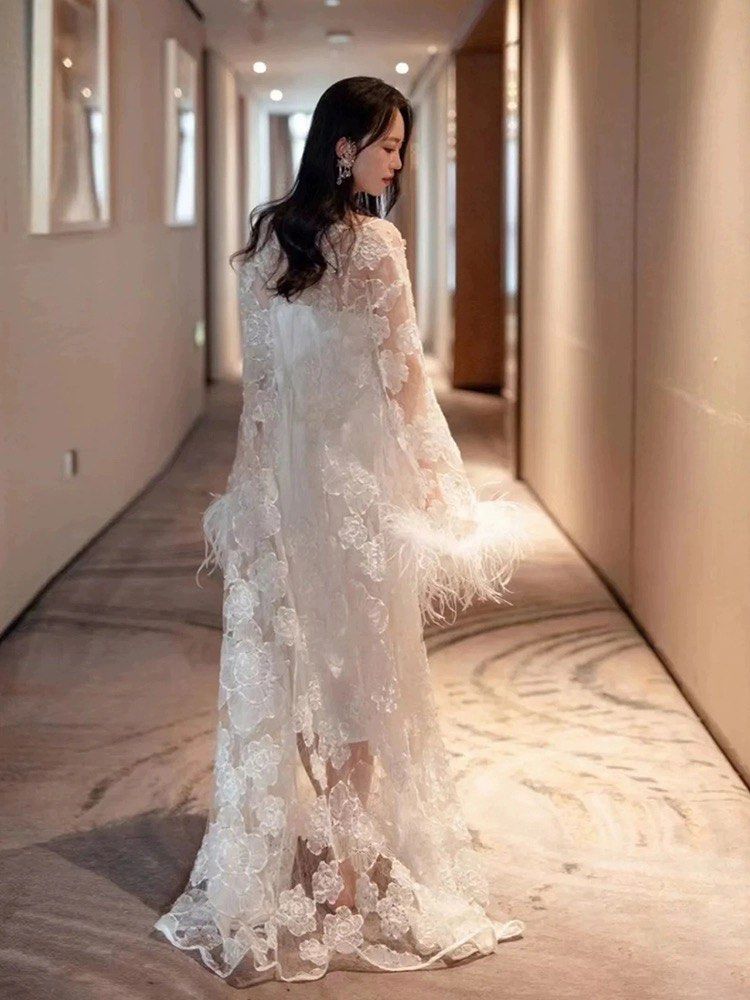 SIMONE lace bridal robe